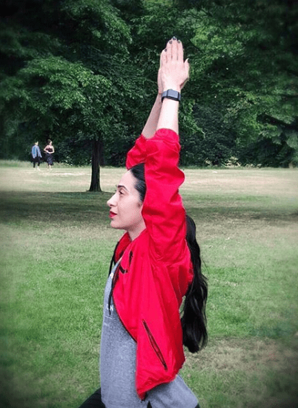 Karisma Kapoor doing yogga