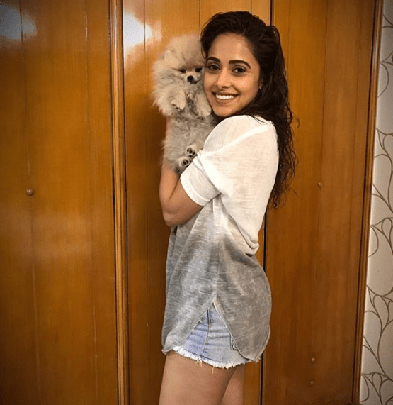 Nushrat Bharucha with her pet