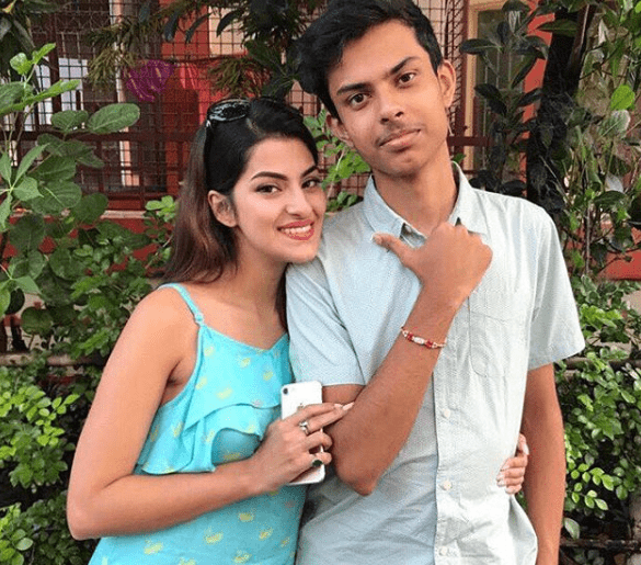 Sanjana Banerjee with brother