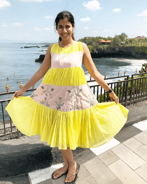 Shreya Dhanwanthary in Yellow Dress