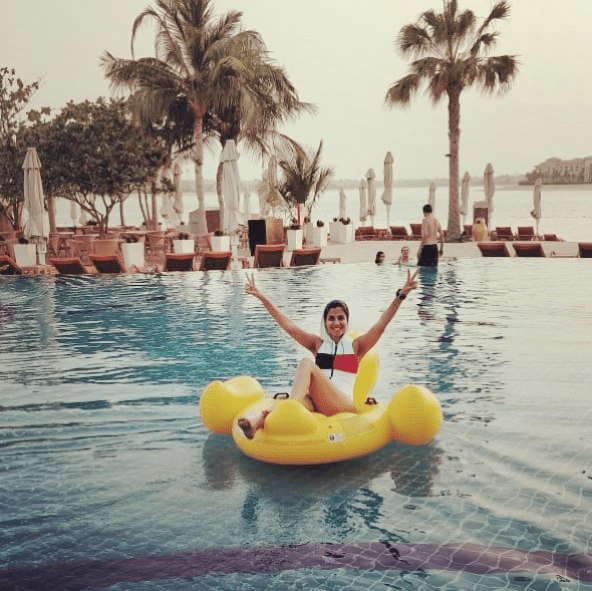 Shreya Dhanwanthary in pool