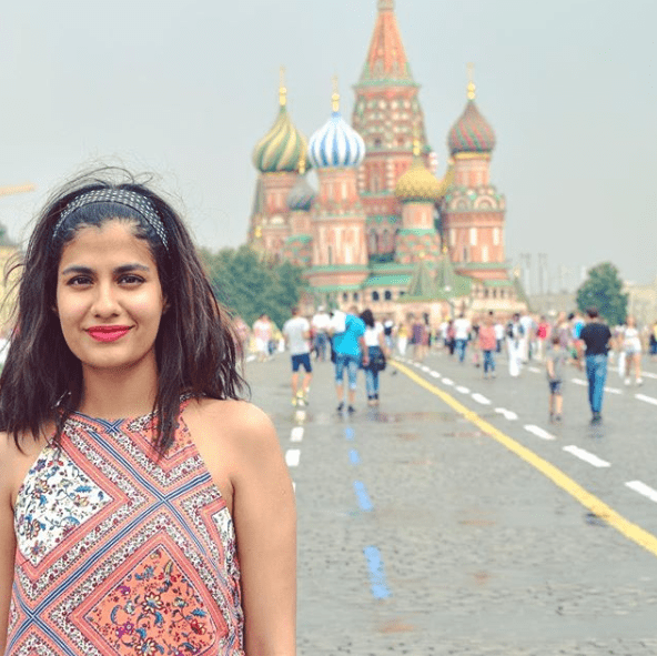 Shreya Dhanwanthary with tample