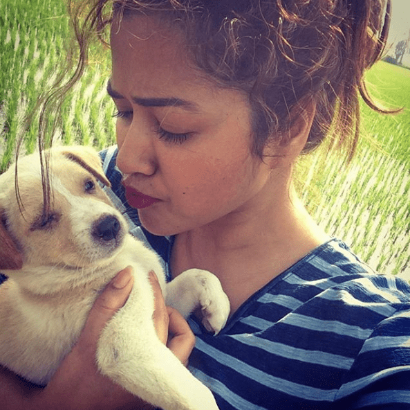 Sohini Sarkar with pet